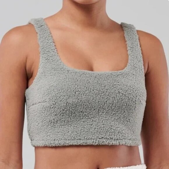 NWT GILLY HICKS Sherpa Fleece Scoop Tank Top Sz XXL Tan - Picture 2 of 7